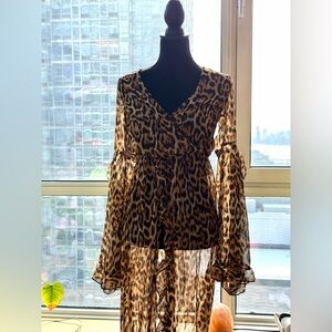 ASOS Leopard Print Sheer Top